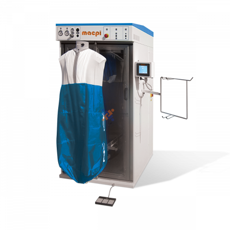 macpi паровая кабина для отделки юбок, брюк, курток, полупальто, пальто с автоматическим открыванием/ закрыванием двери. 373 macpi